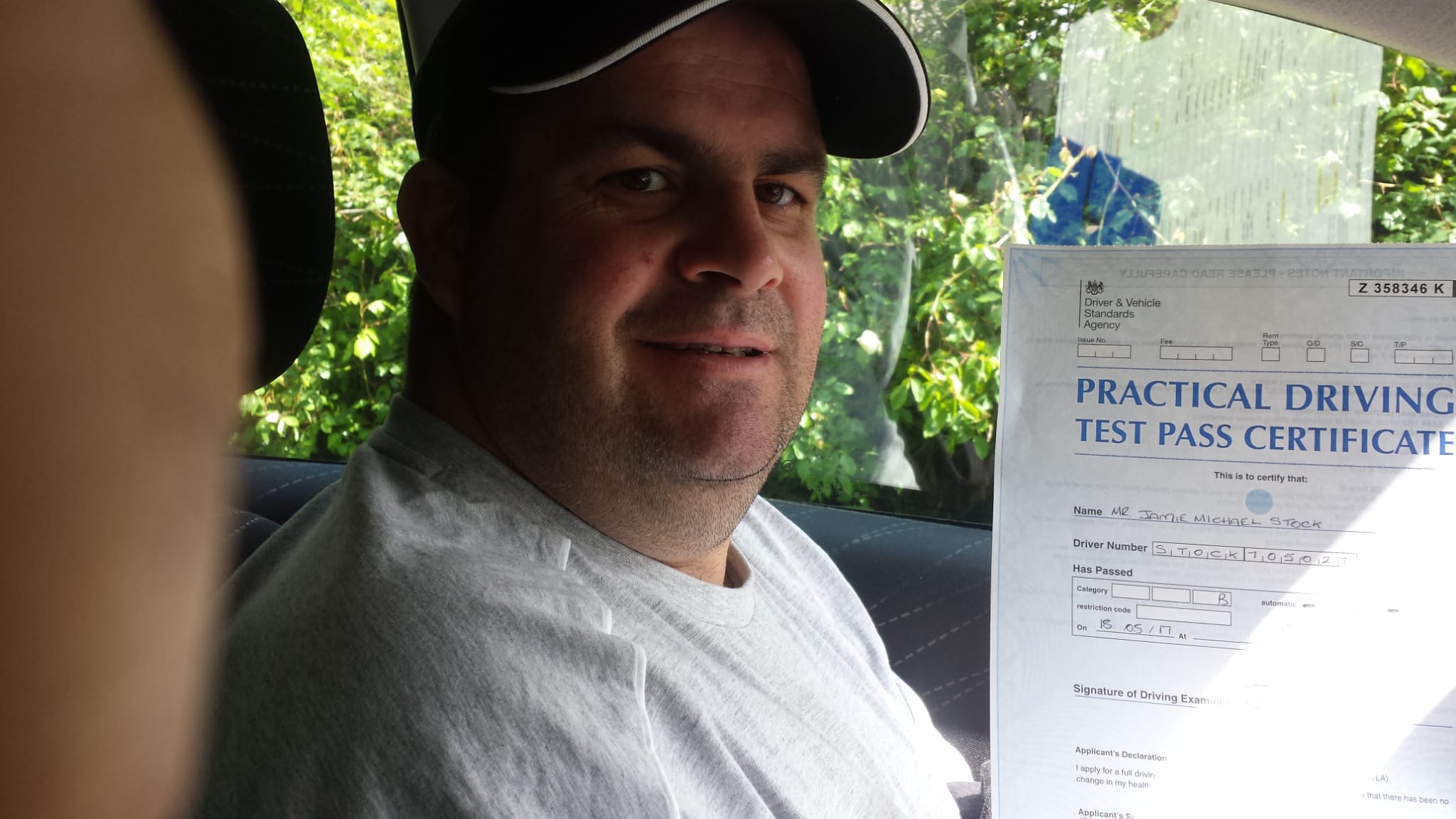 Happy student passing driving test in Peterborough with Fast Track Driving School